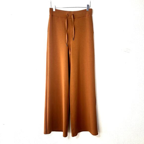 SPANX AirEssentials Wide Leg Pant Sweatpants Butterscotch Carmel Brown LARGE - Picture 1 of 7
